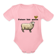 Organic Short Sleeve Baby Bodysuit - light pink