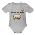 Organic Short Sleeve Baby Bodysuit - heather grey