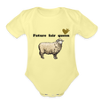 Organic Short Sleeve Baby Bodysuit - washed yellow