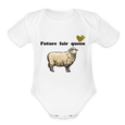 Organic Short Sleeve Baby Bodysuit - white