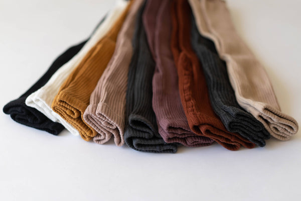 Rose Ribbed Baby Leggings